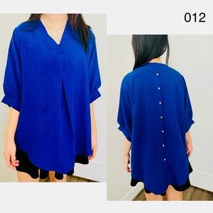 Beautiful Blue Top with buttons on back
